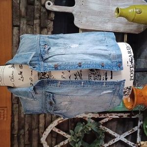 💐Distressed Jean Vest by Mudd